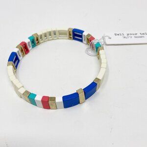 White/Multi Color Stretch Bracelet